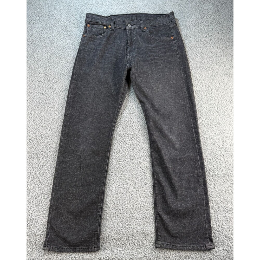 Levi’s 501 Jeans 33x29 |Tag 34x30 Black Gray Metallic Straight Button Fly Grunge